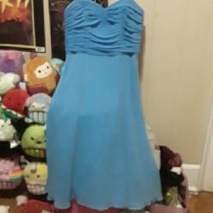 Blue prom dress size is a medium brand is David's Bridal